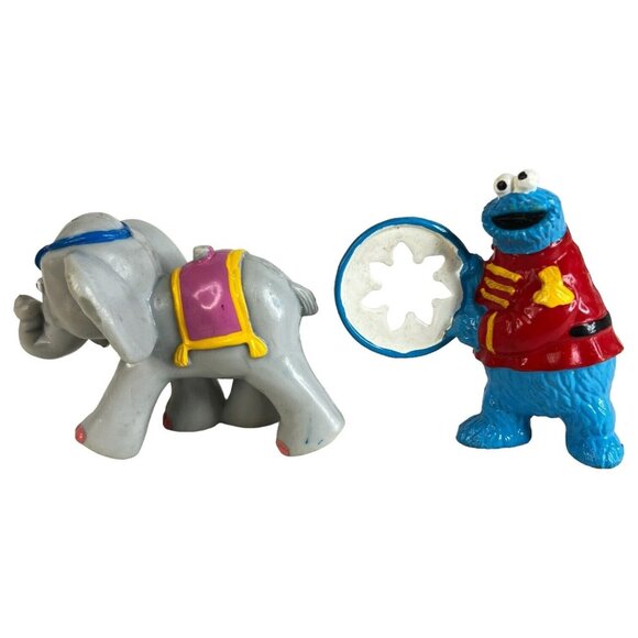 Vintage 1993 Sesame Street Circus Cookie Monster Big Bird Ernie Elephant Figures - Picture 10 of 12